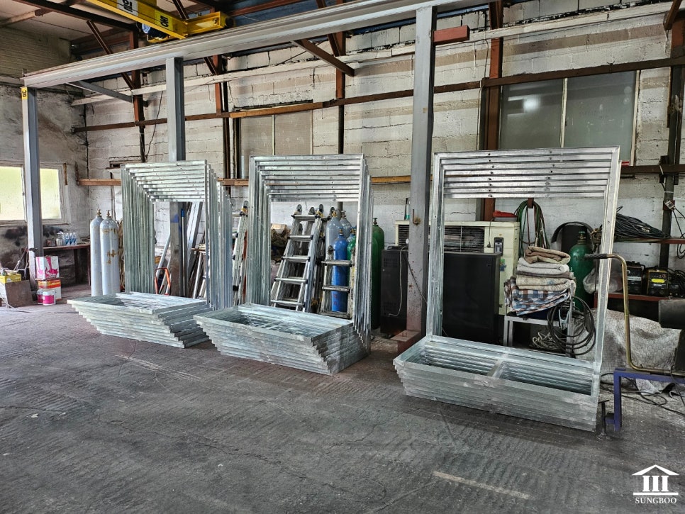 대전 한진스마트 허브 터미널 에어컨 실외기 선반 제작